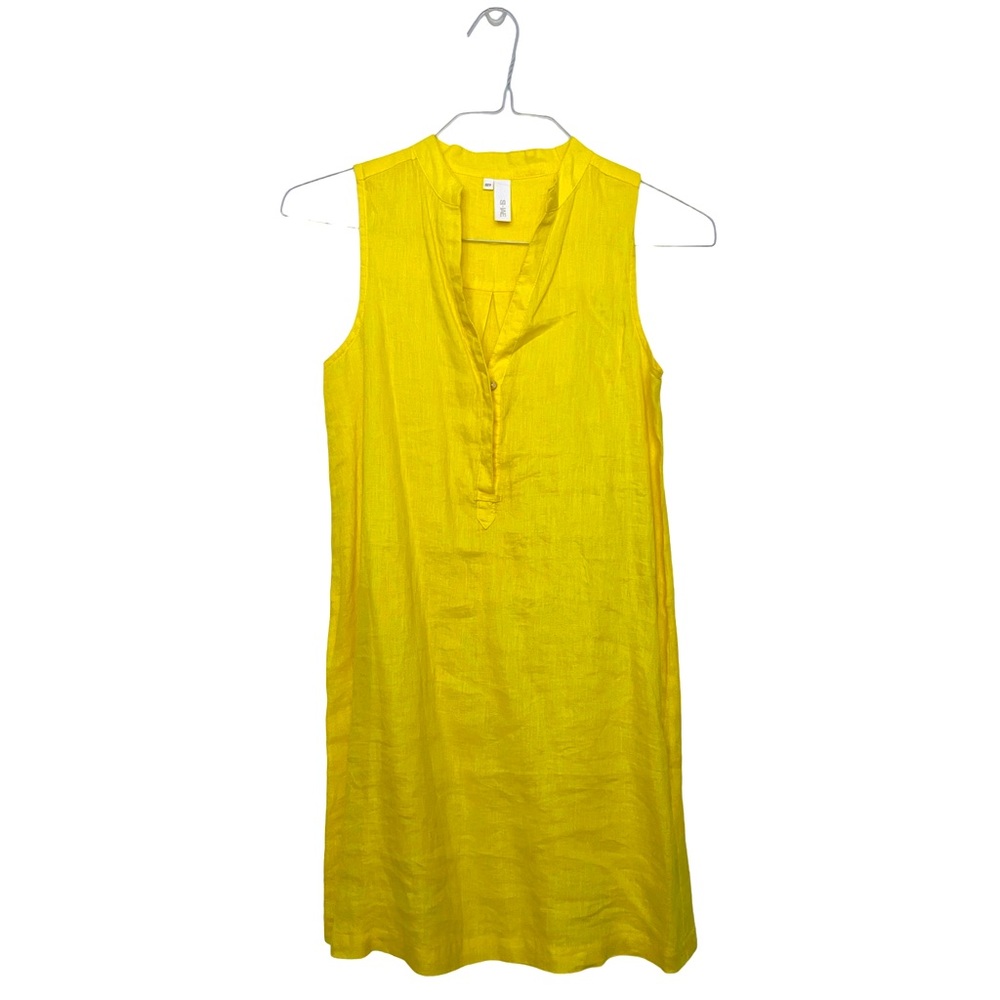 Si-Iae Sleeveless Linen Dress in bright yellow, XS